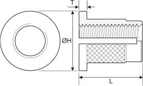 reverse headed brass expansion insert detail drawing