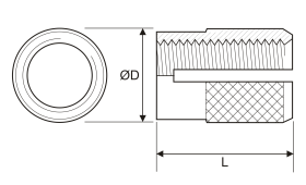 unheaded brass expansion insert detail drawing
